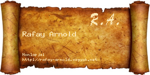 Rafay Arnold névjegykártya